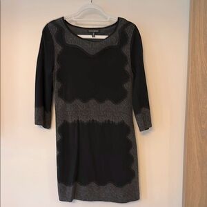 Banana Republic Knit Dress Black and Grey Women's Dress